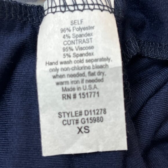 Gilli Womens Navy & White Wrap Dress With Geometric Pattern Sz XS - Picture 6 of 7